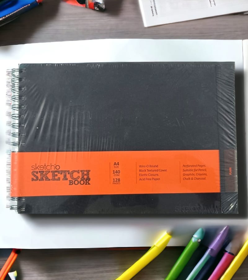 Anupam Sketch O Drawing Sketch Book for Artists A4 Hard Bound Notebooks Acid Free Paper - 128 Pages 140 GSM